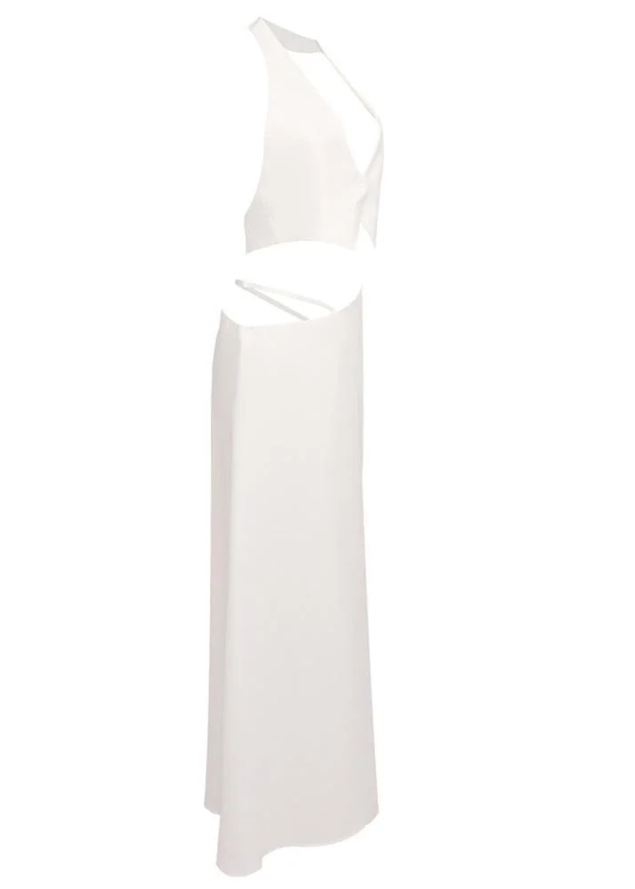 White Silk Crop Top Maxi Skirt Set - Elegant Style