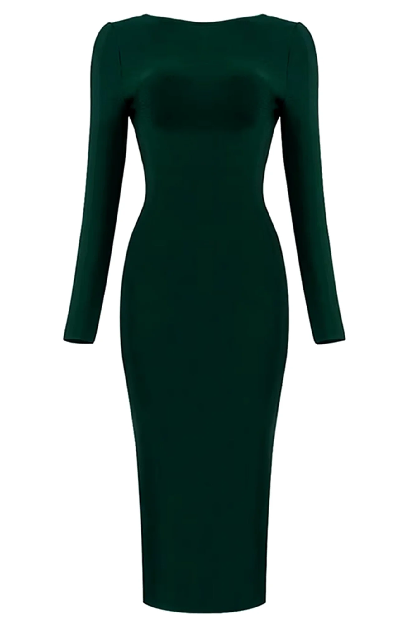 Green Reversible Bandage Midi Dress with Plunge Neckline