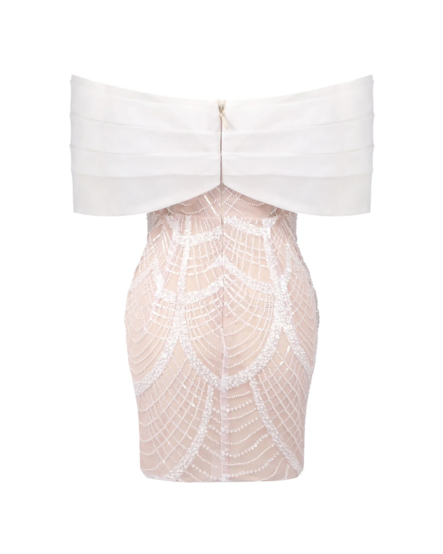 Pearl Chain Strapless Mini Dress - Luxurious & Stylish