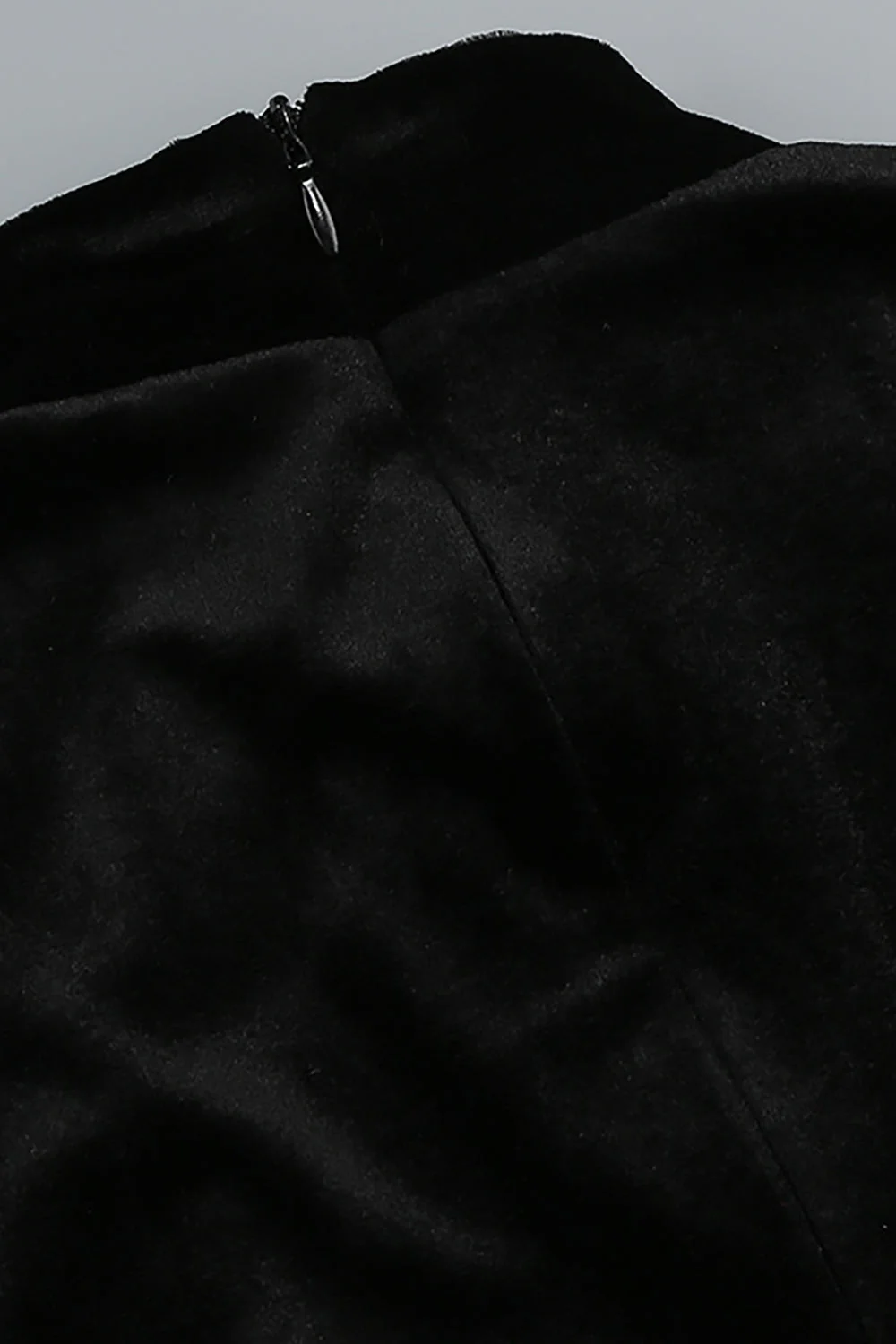 Pearl Velvet Long Sleeve Mini Dress - Elegant Black Cocktail Attire