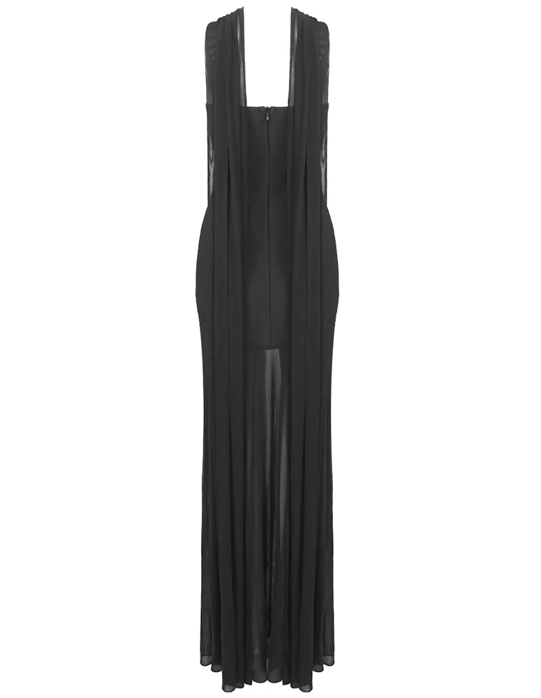 Black Bandage Mesh Maxi Dress - Bodycon Style