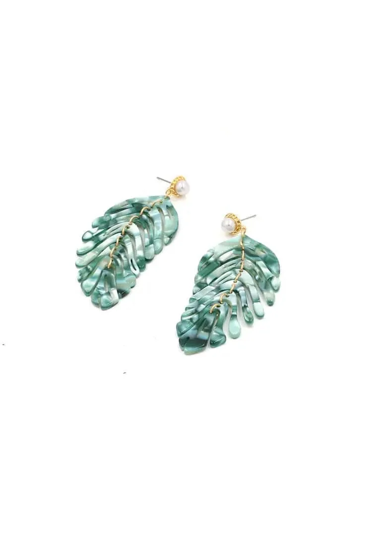 Green Leaf Earrings - Nature-Inspired Fashion Jewelry
