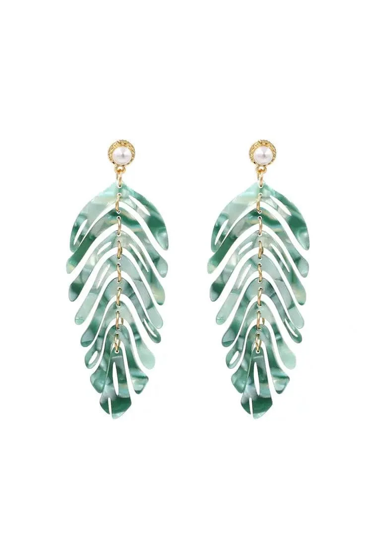Green Leaf Earrings - Nature-Inspired Fashion Jewelry
