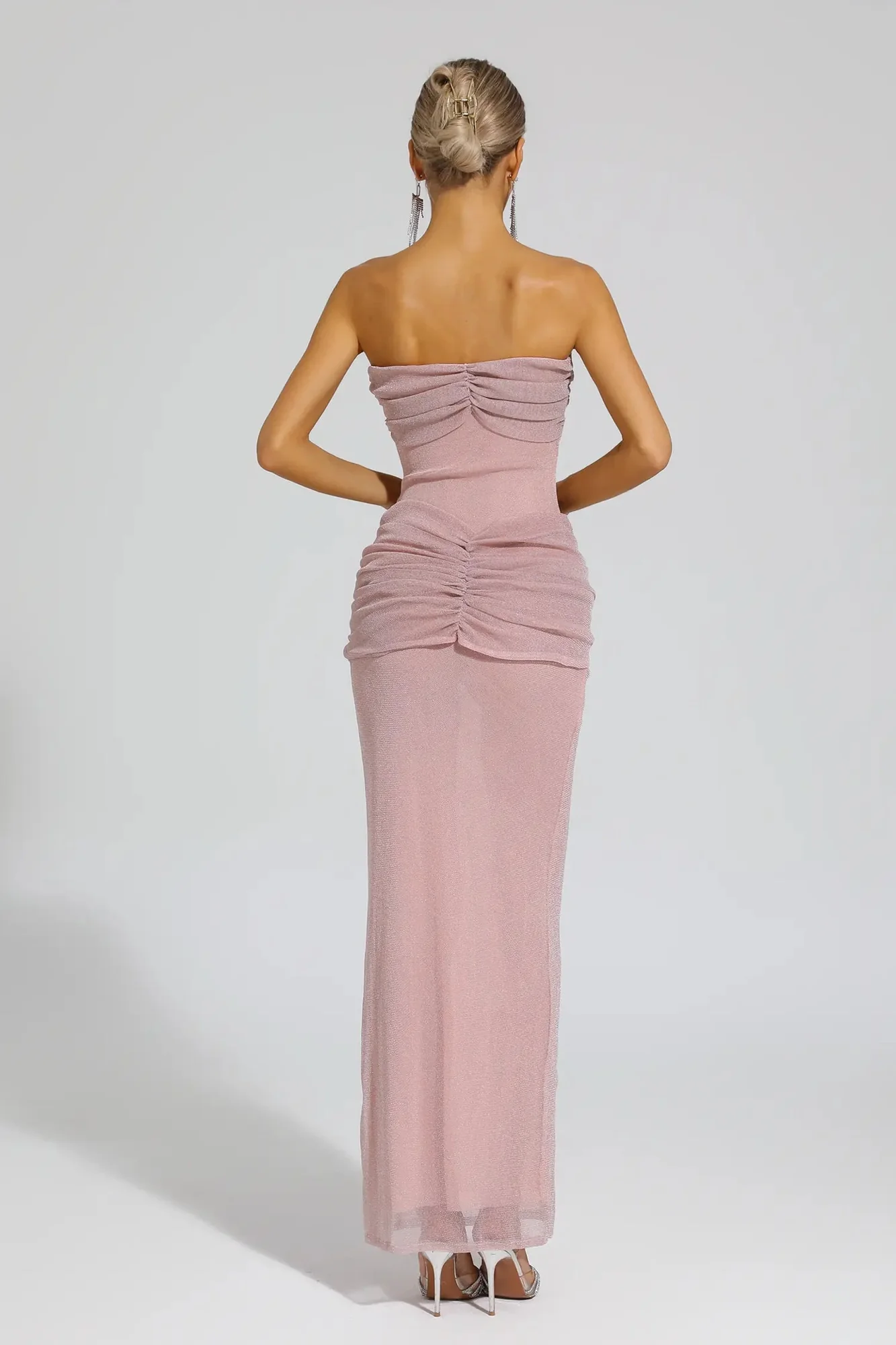 Pink Off-Shoulder Maxi Dress for Chic Elegance