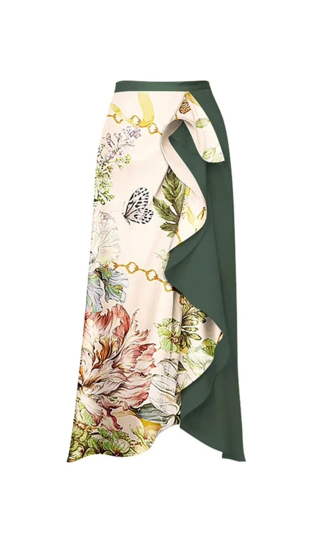 Floral Print Bikini Swimsuit with Skirt Set