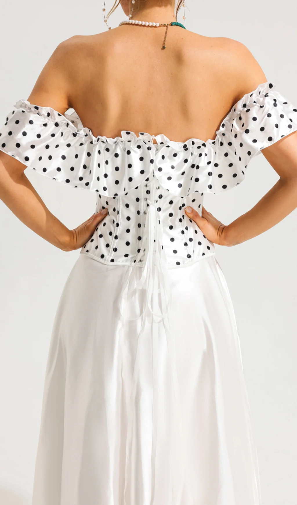 Polka Dot Off-Shoulder Dress - Versatile & Chic Style
