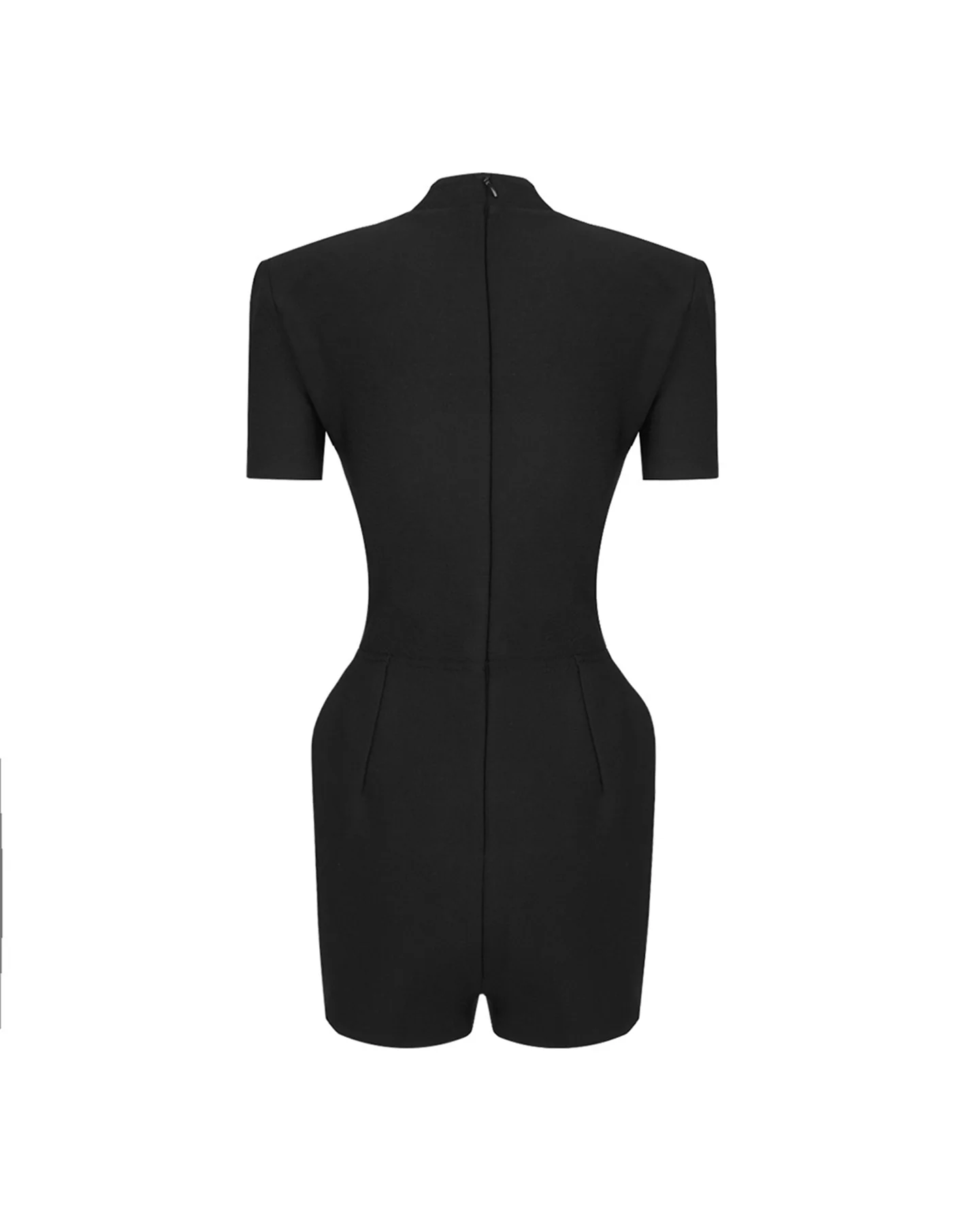 Black V-Neck Cutout Mini Dress for Elegant Style