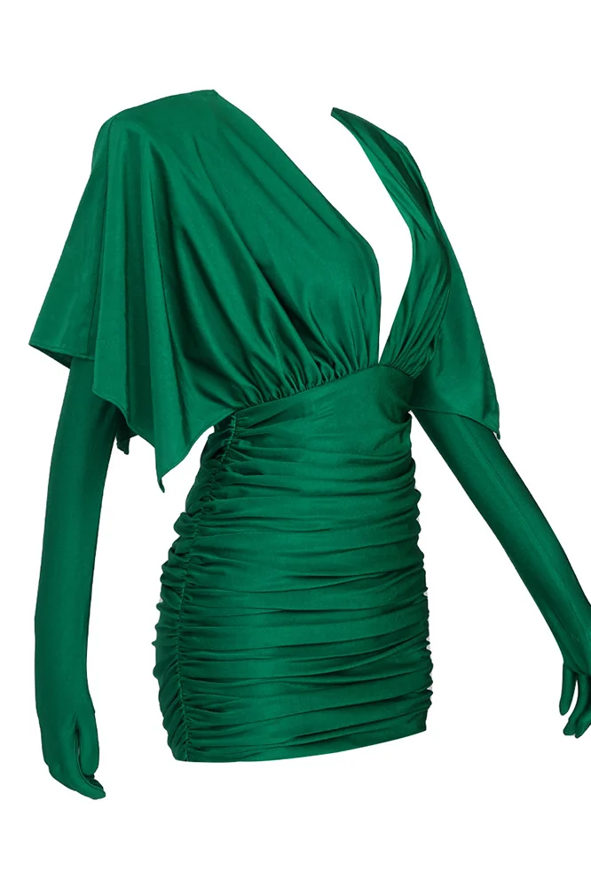 Reversible Mini Dress with Wide Shoulders - Elegant Style