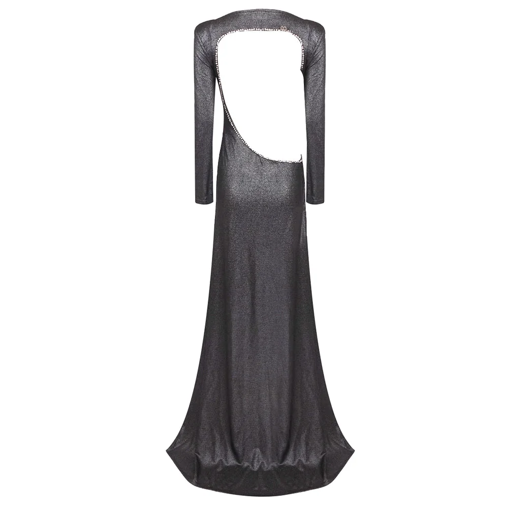 Black Cutout Backless Maxi Dress - Elegant Evening Gown