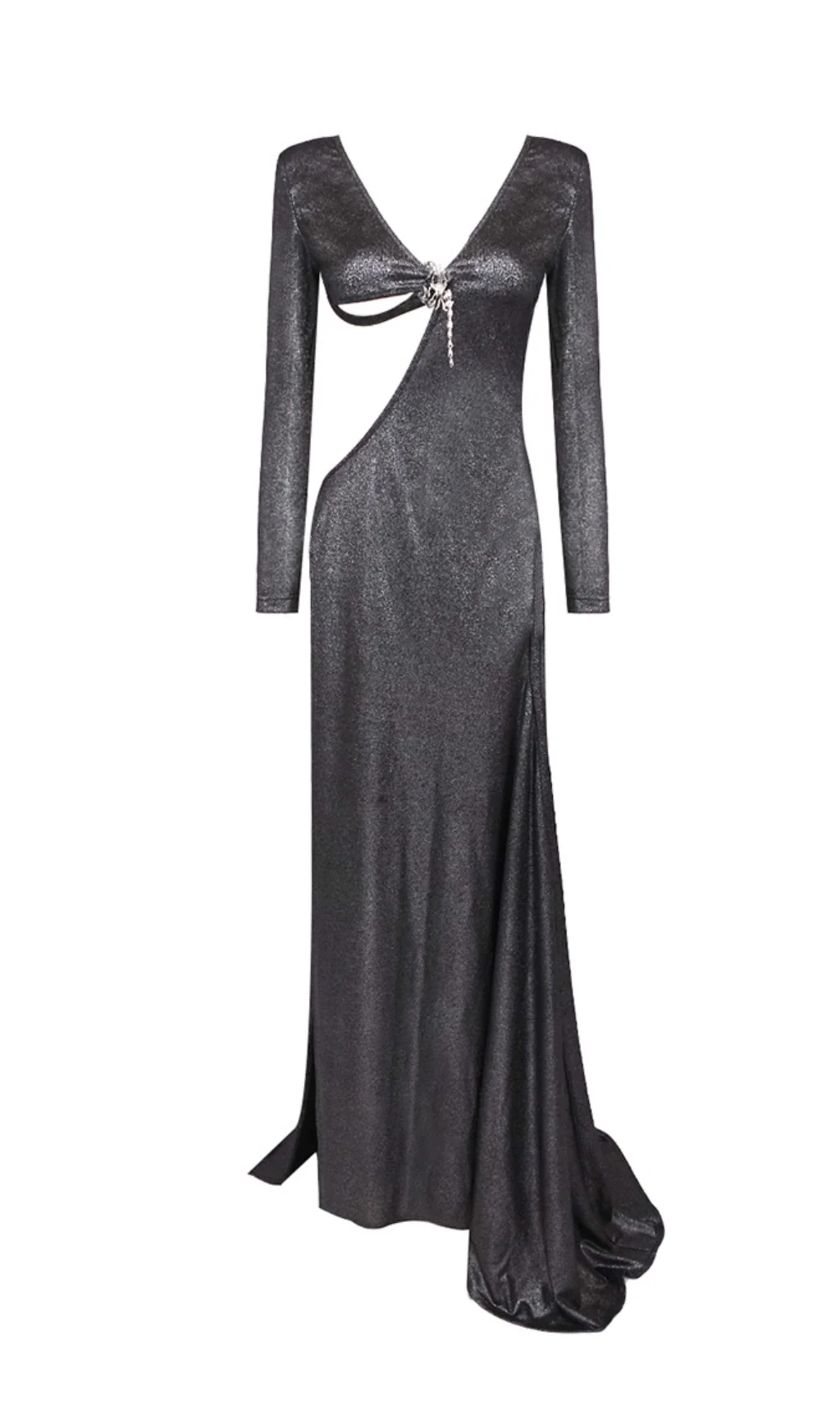 Black Cutout Backless Maxi Dress - Elegant Evening Gown