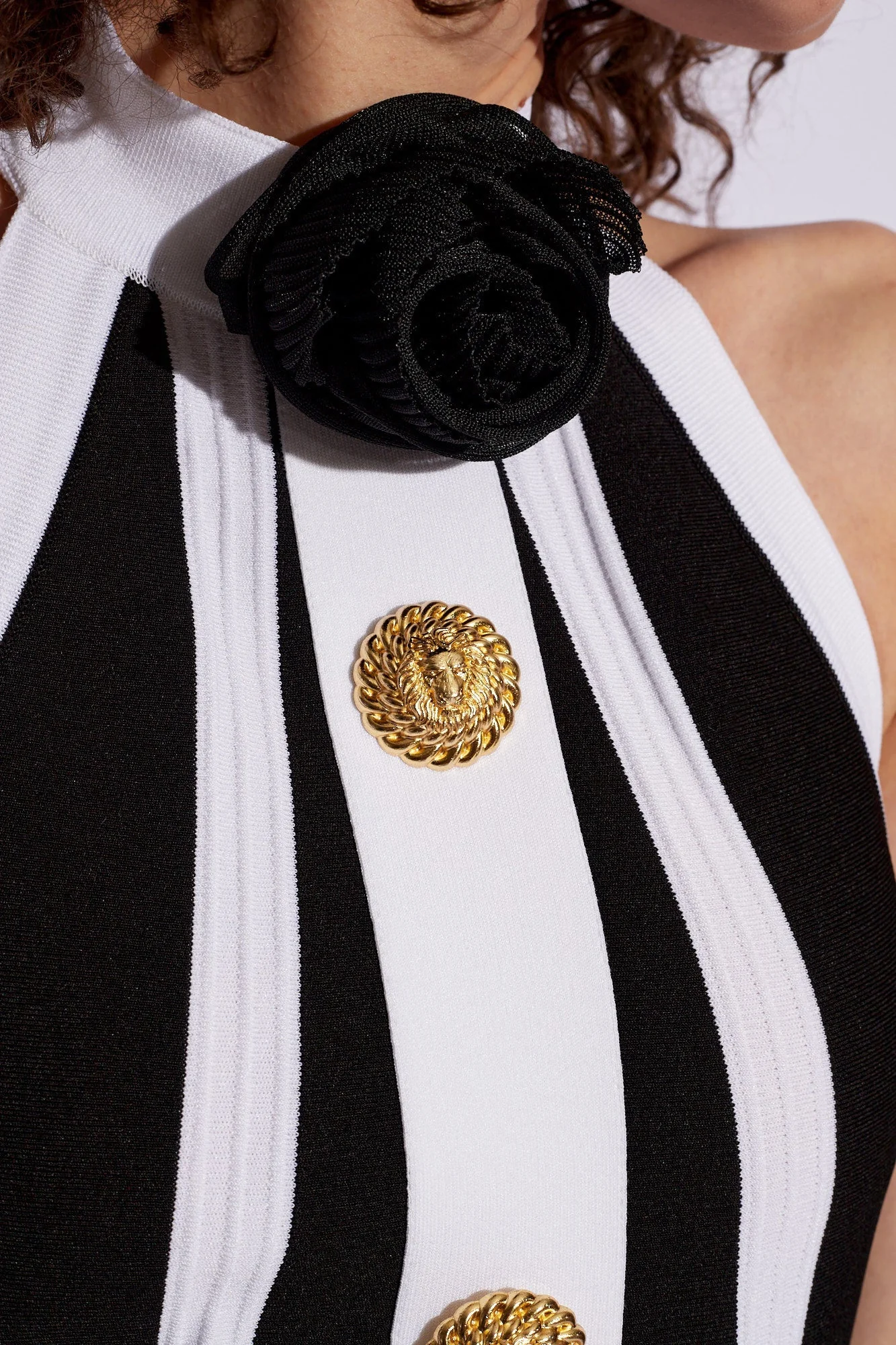 Floral Appliqué Halterneck Mini Dress