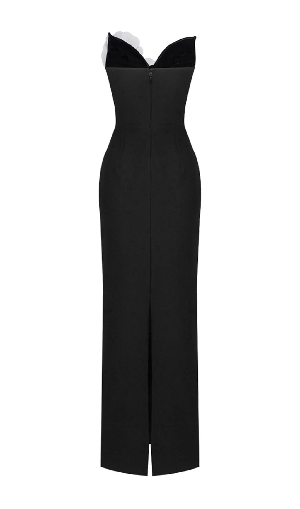 Black Floral Bandage Maxi Dress - Curve-Enhancing Design