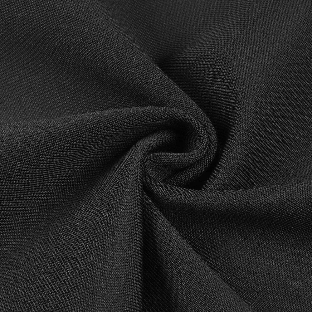 Black Floral Bandage Maxi Dress - Curve-Enhancing Design