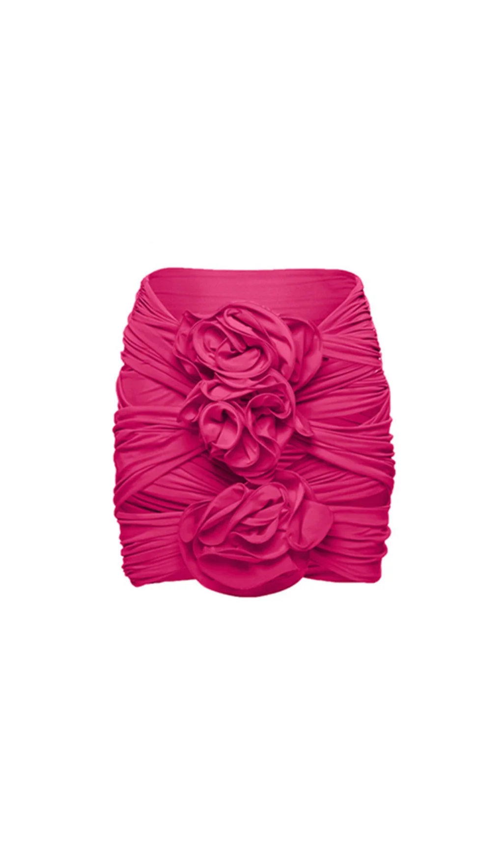 Pink 3D Flower One Piece Swimsuit with Skirt