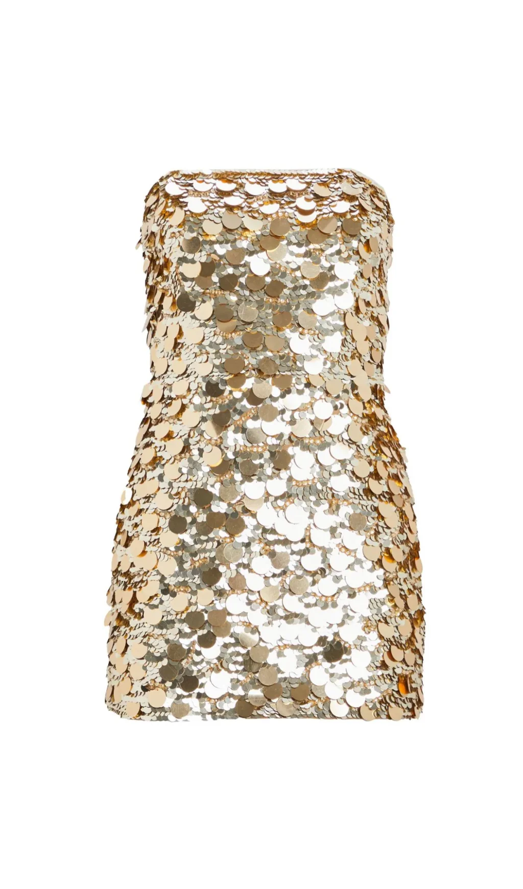Champagne Gold Sequin Strapless Mini Dress