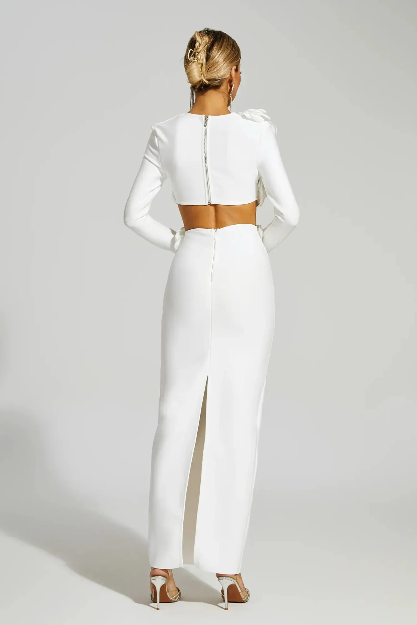 White Floral Bandage Skirt Set - Elegant Matching Ensemble