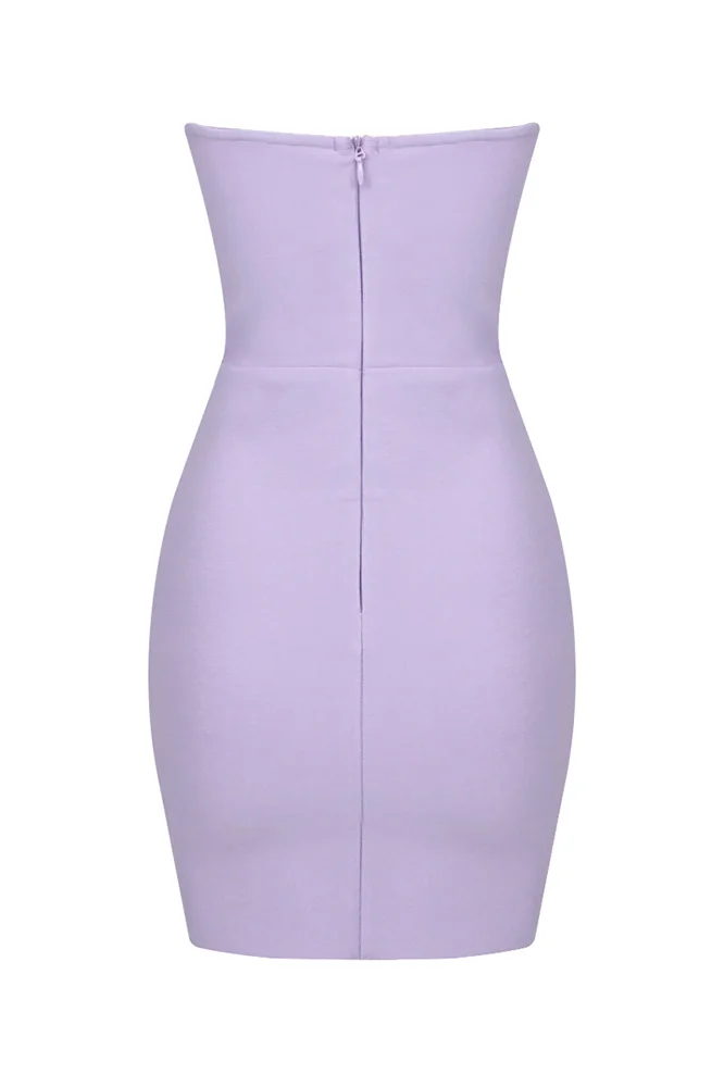 Light Purple Cutout Ring Bandage Mini Dress