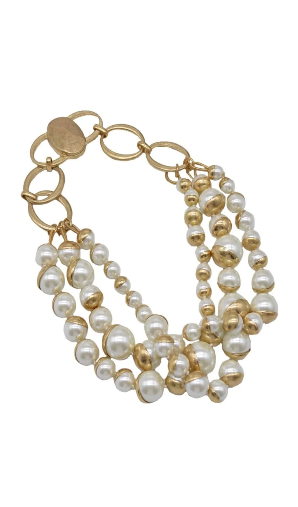 Layered Pearl Statement Necklace Alloy Design