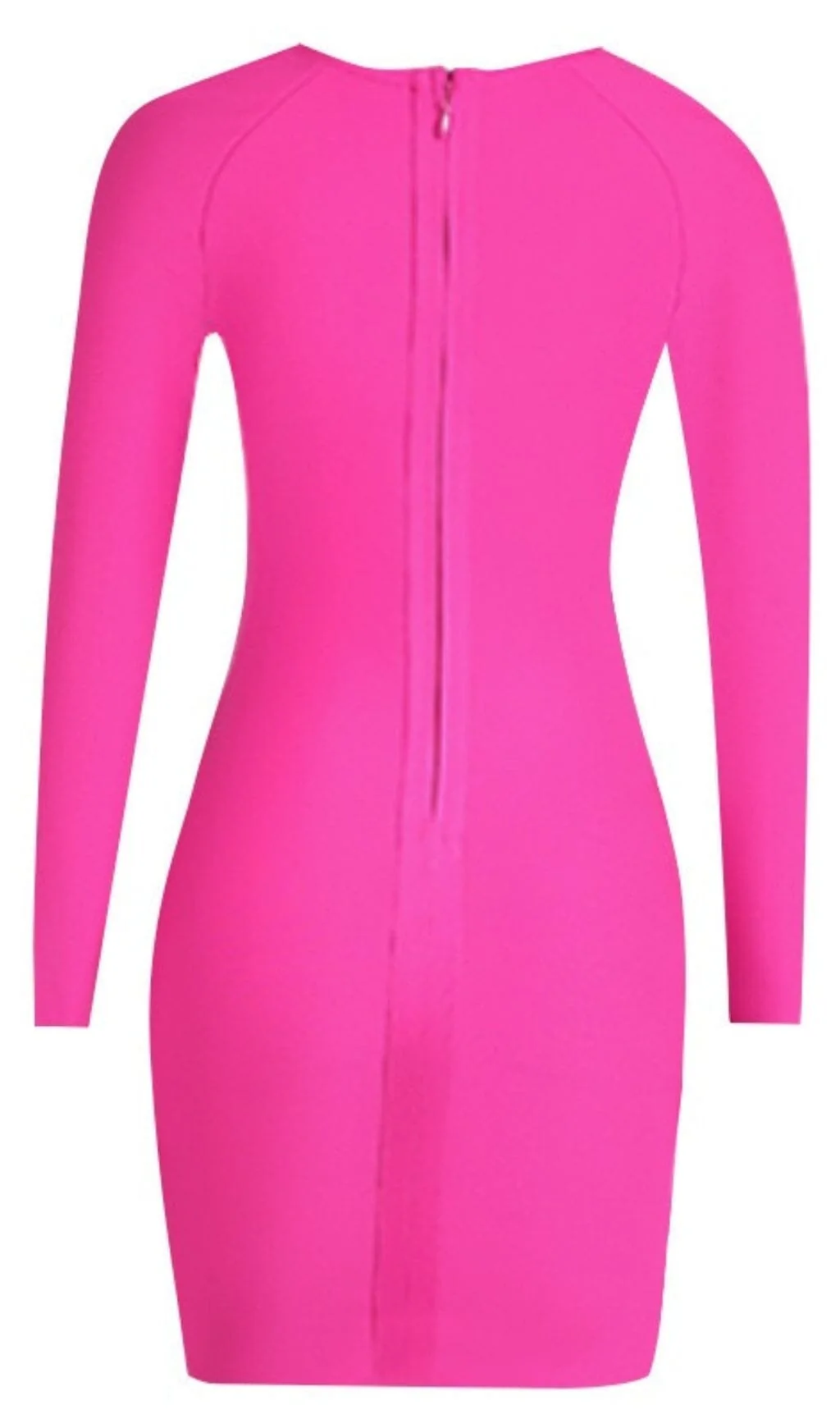 Pink Square Collar Mini Dress with Blouson Sleeves