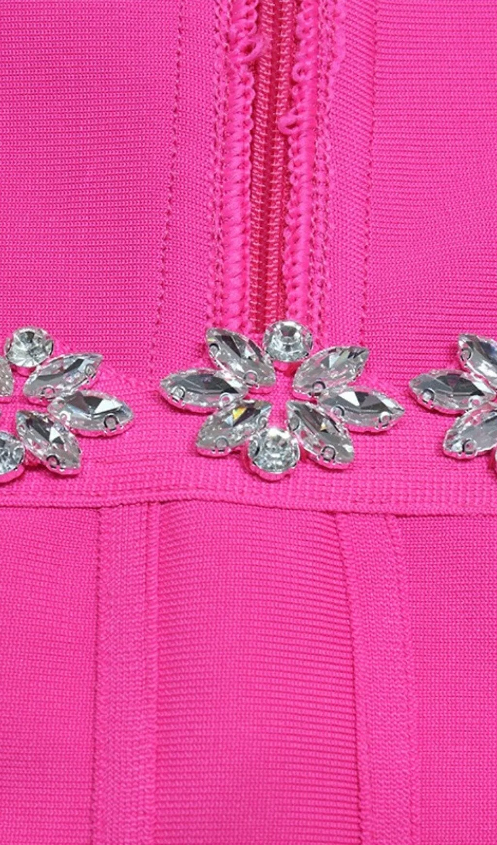 Pink Square Collar Mini Dress with Blouson Sleeves