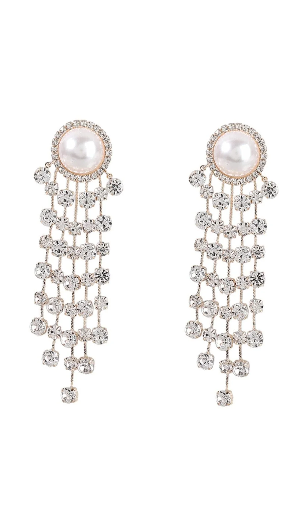 Crystal Tassel Drop Earrings - Elegant Starry Design