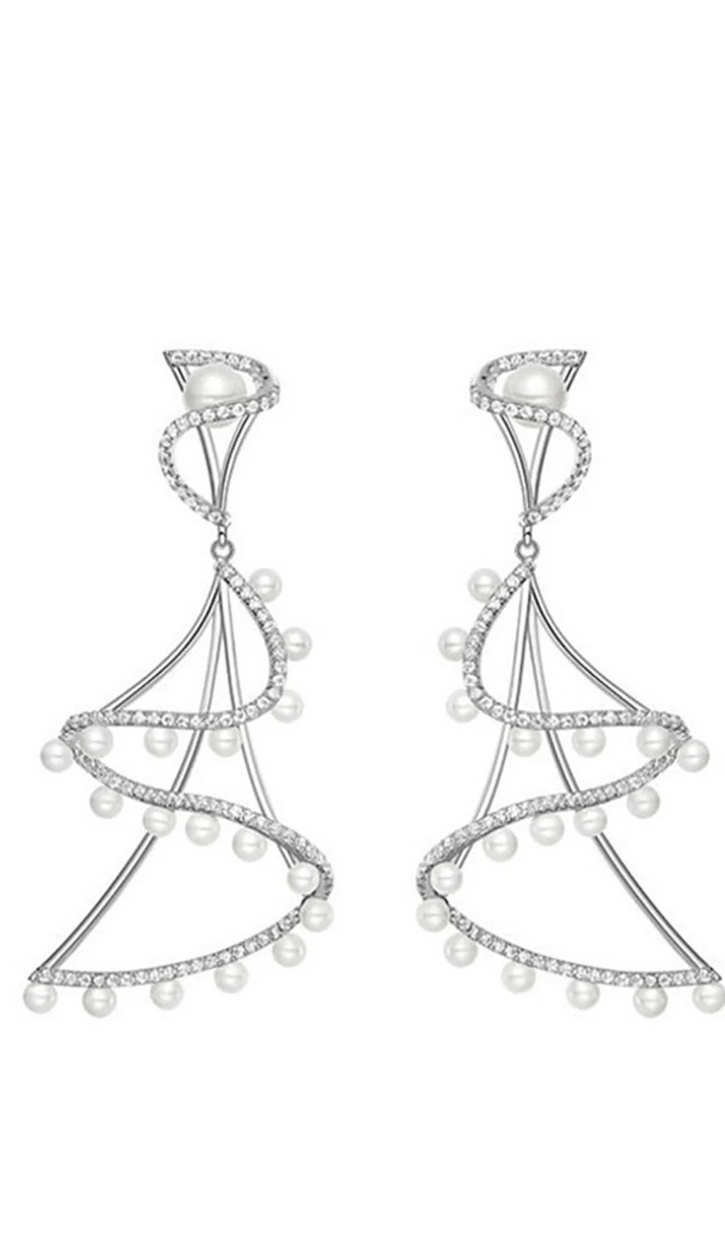 Pearl Ballet Earrings - Elegant Rotating Design