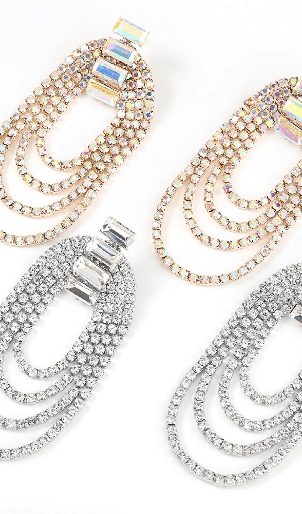 Chic Oval Tassel Earrings Set