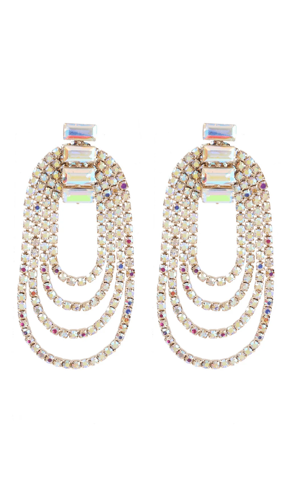 Chic Oval Tassel Earrings Set