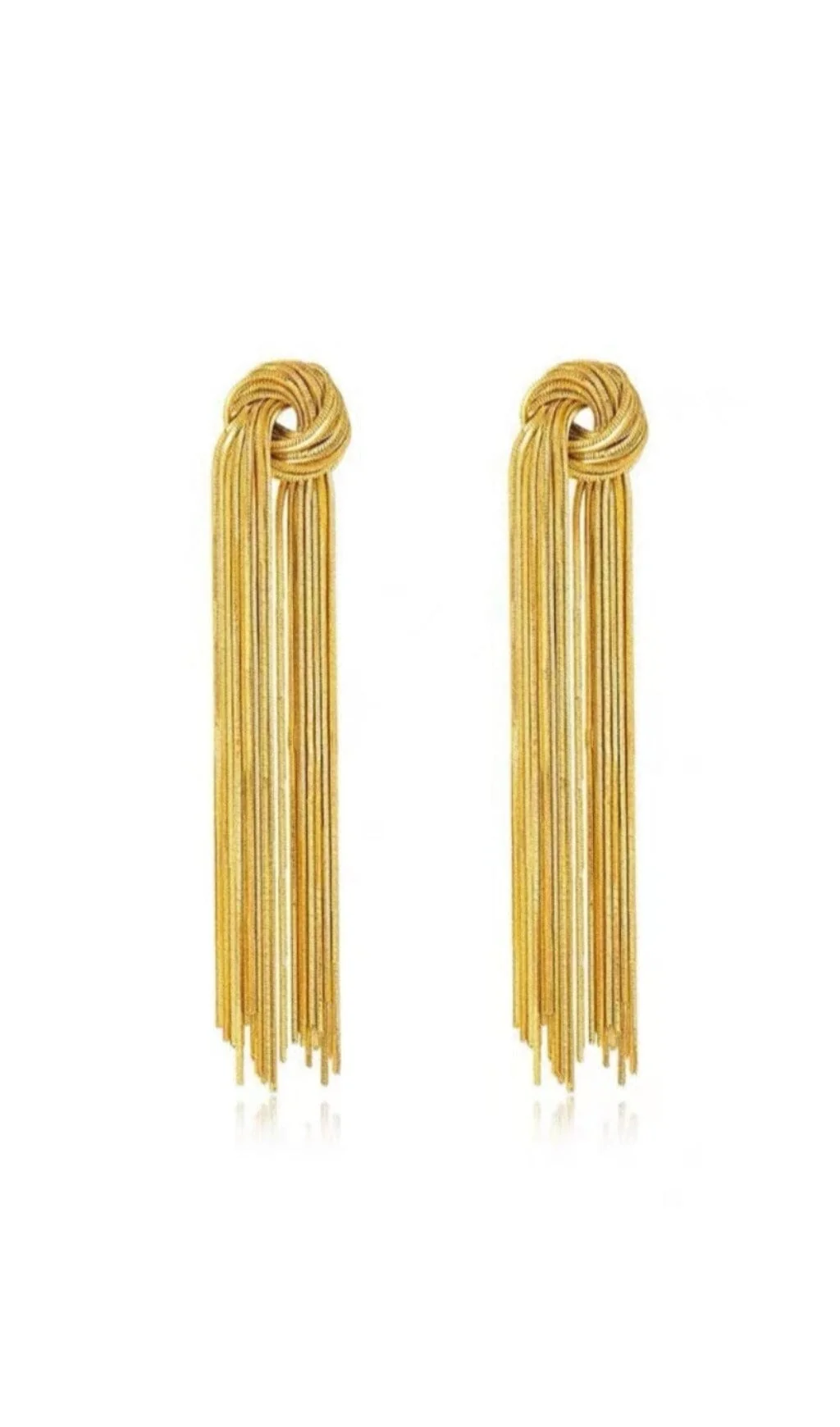 Golden Tassel Drop Earrings - Elegant Fashion Jewelry