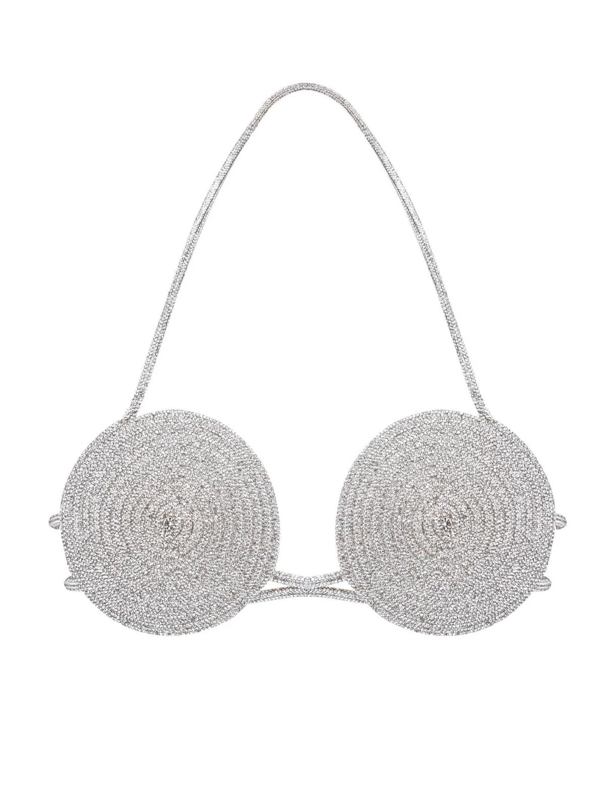 Silver Spiral Crystal Detail Bustier Top for Women