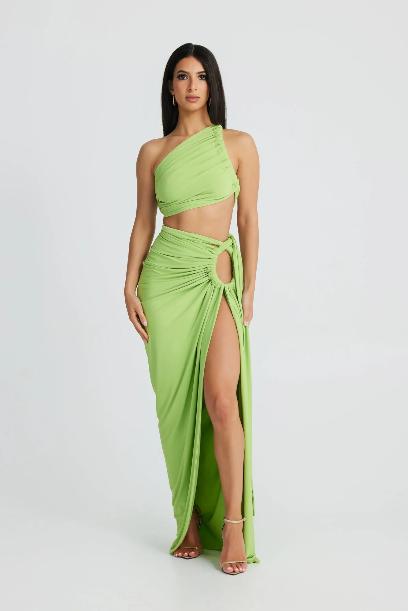 Green Halter Two-Piece Set for Women - Stylish Labelle Design