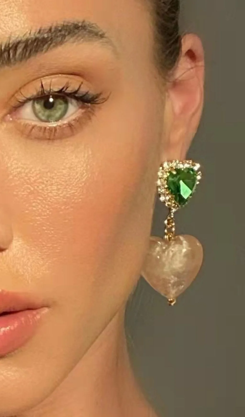 Heart Shaped Crystal Earrings - Stylish Womens Jewelry