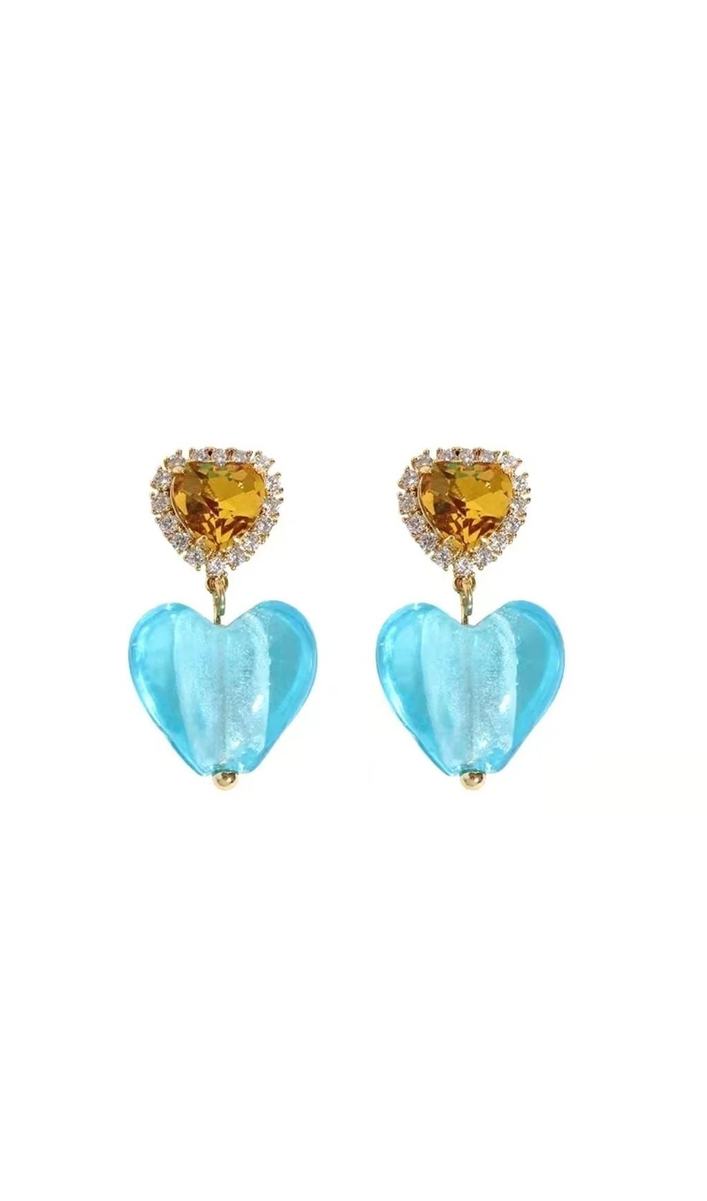 Heart Shaped Crystal Earrings - Stylish Womens Jewelry