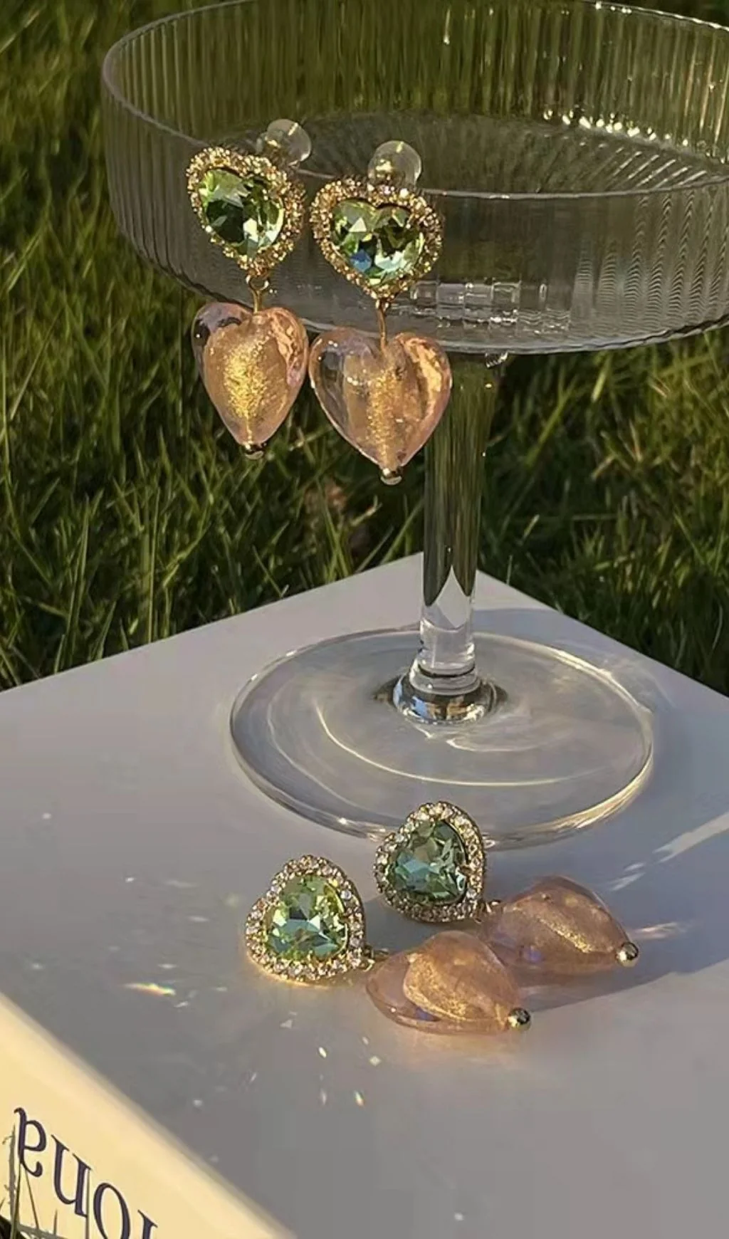 Heart Shaped Crystal Earrings - Stylish Womens Jewelry