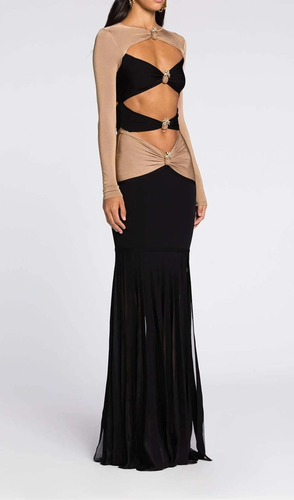 Ethereal Sequin Maxi Dress with Cutout Detail