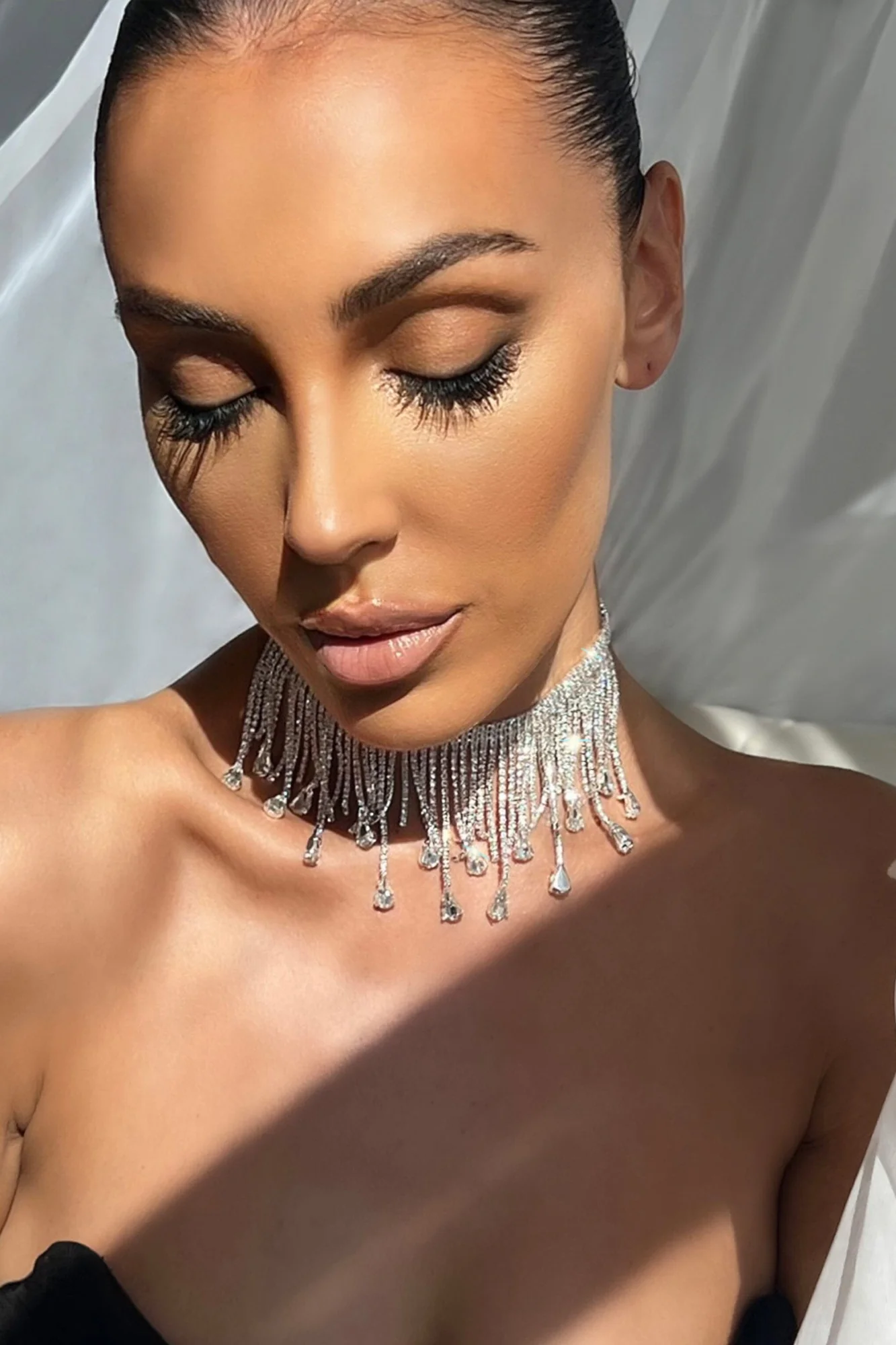 Diamante Tassel Necklace - Elegant Jewelry for Women