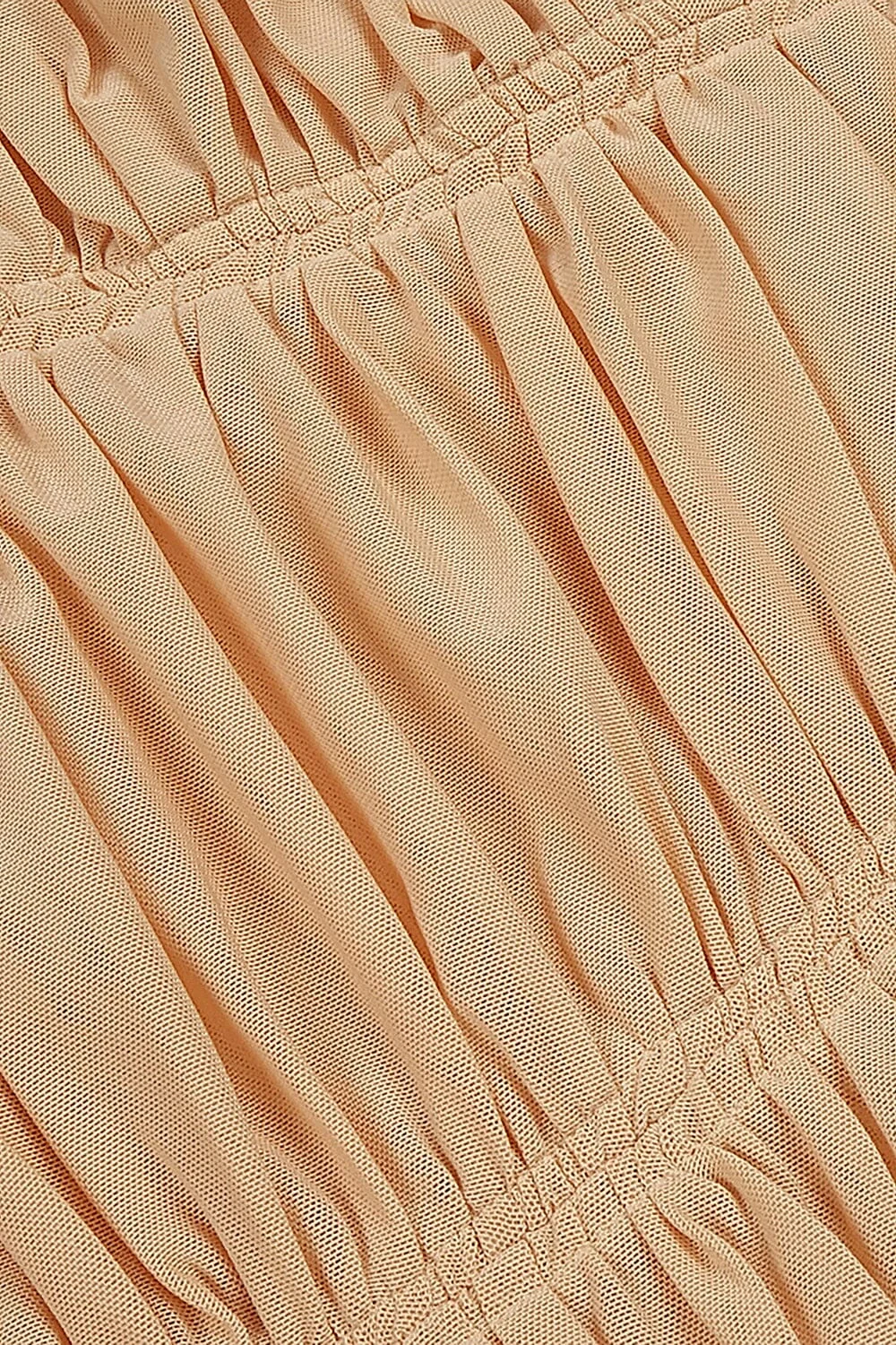 Nude Strappy Sequins Embellished Mesh Midi Dress