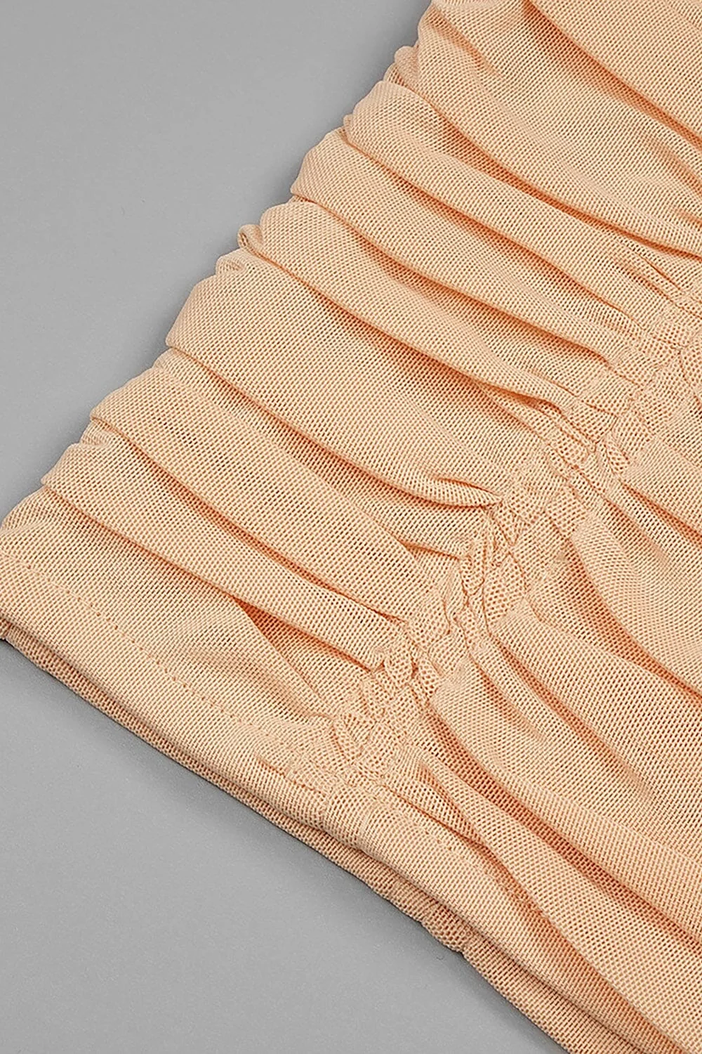 Nude Strappy Sequins Embellished Mesh Midi Dress