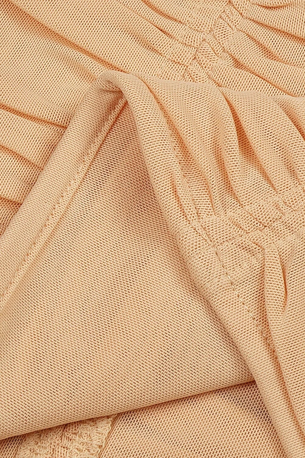 Nude Strappy Sequins Embellished Mesh Midi Dress