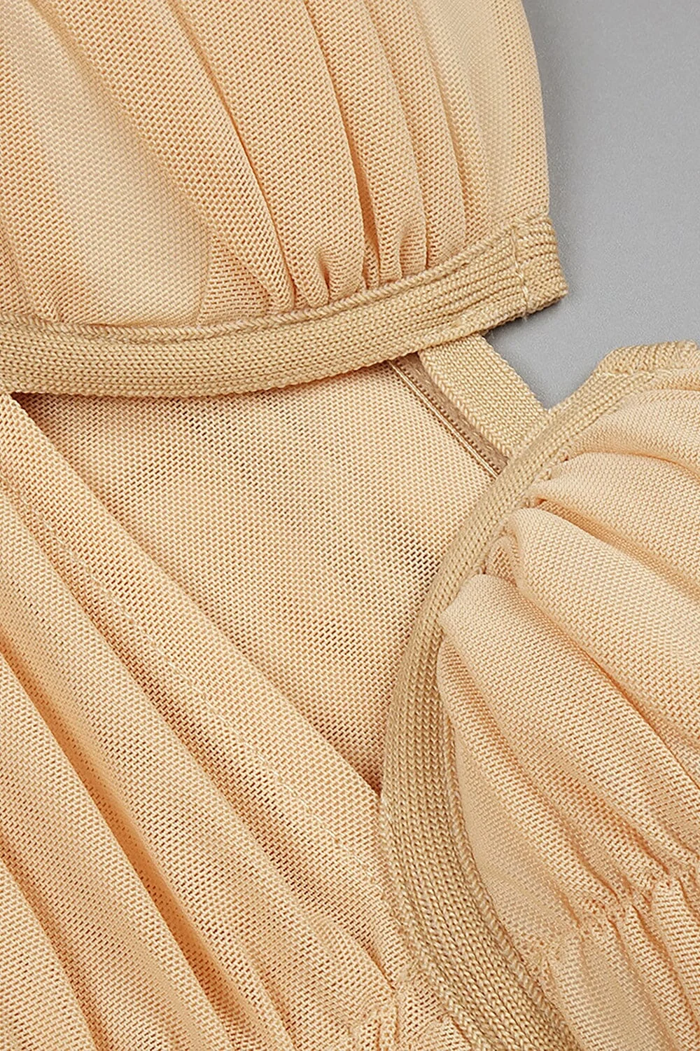 Nude Strappy Sequins Embellished Mesh Midi Dress