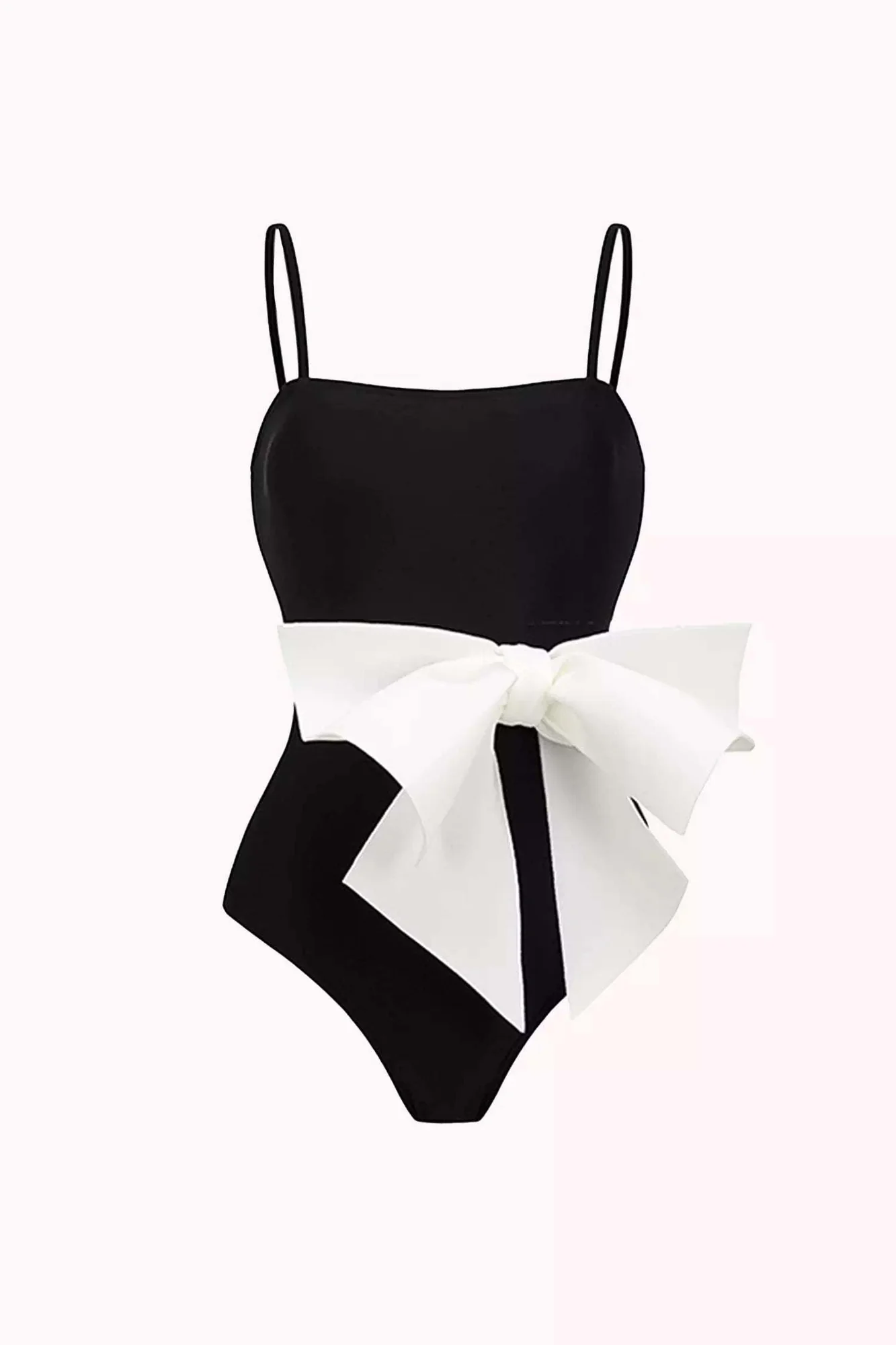 Affery Black Bowknot One-Piece Swimsuit for Women