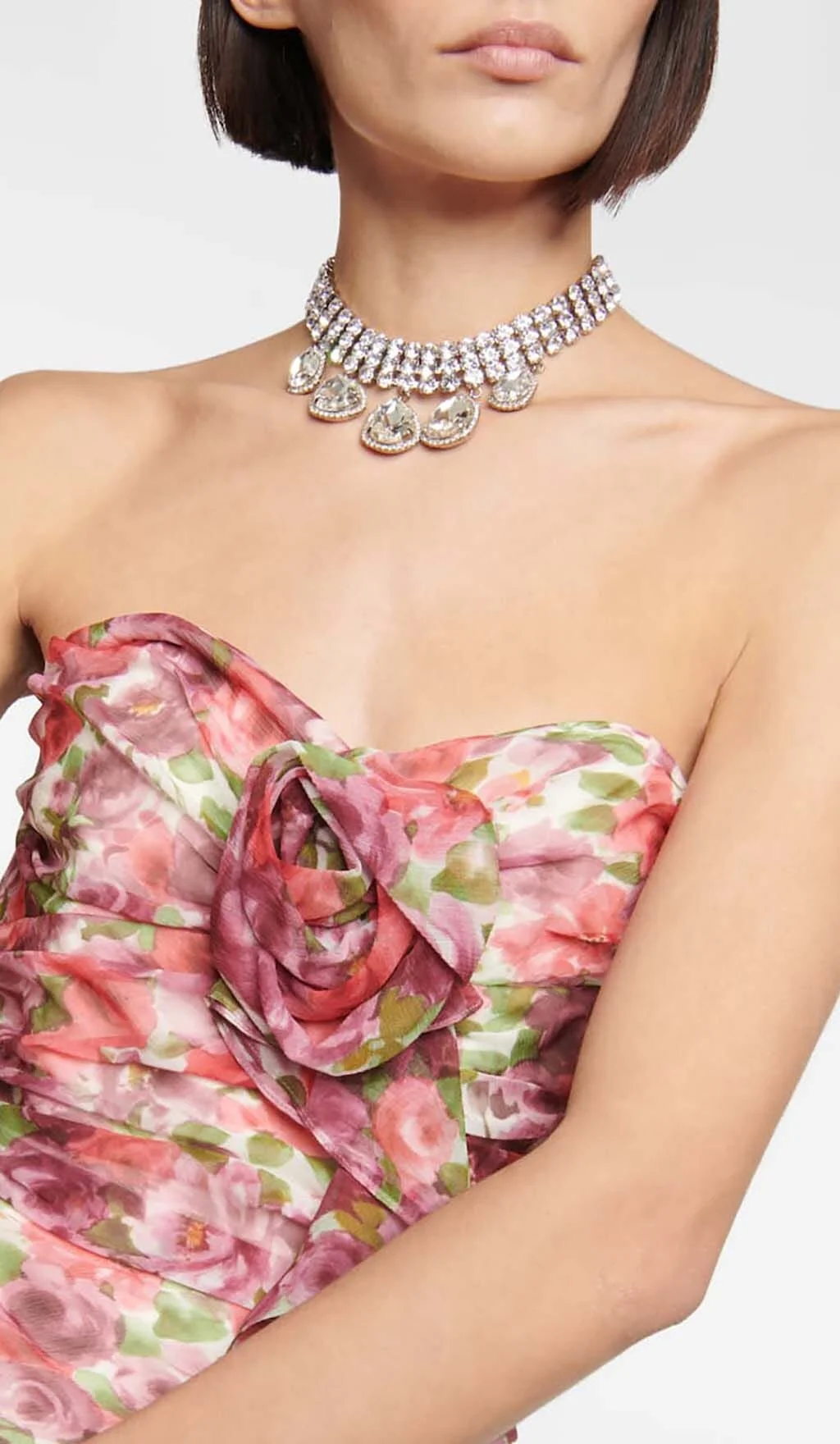 Red Floral Applique Ruffled Mini Dress - Girly Statement Piece