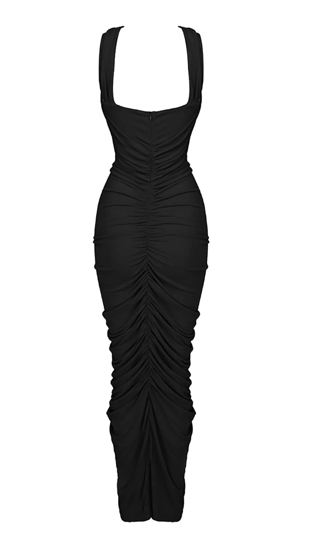 Black Cut-Out Bodycon Maxi Dress for Women