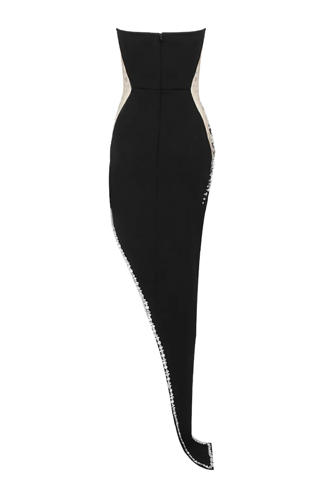 Elegant Black Bandage Strapless Dress - Chic Style