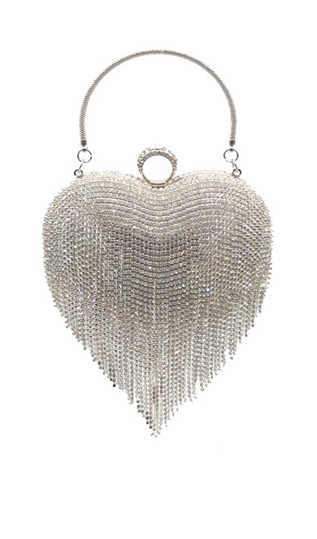 Chic Heart Tassel Evening Bag - Elegant Pouch for Special Occasions