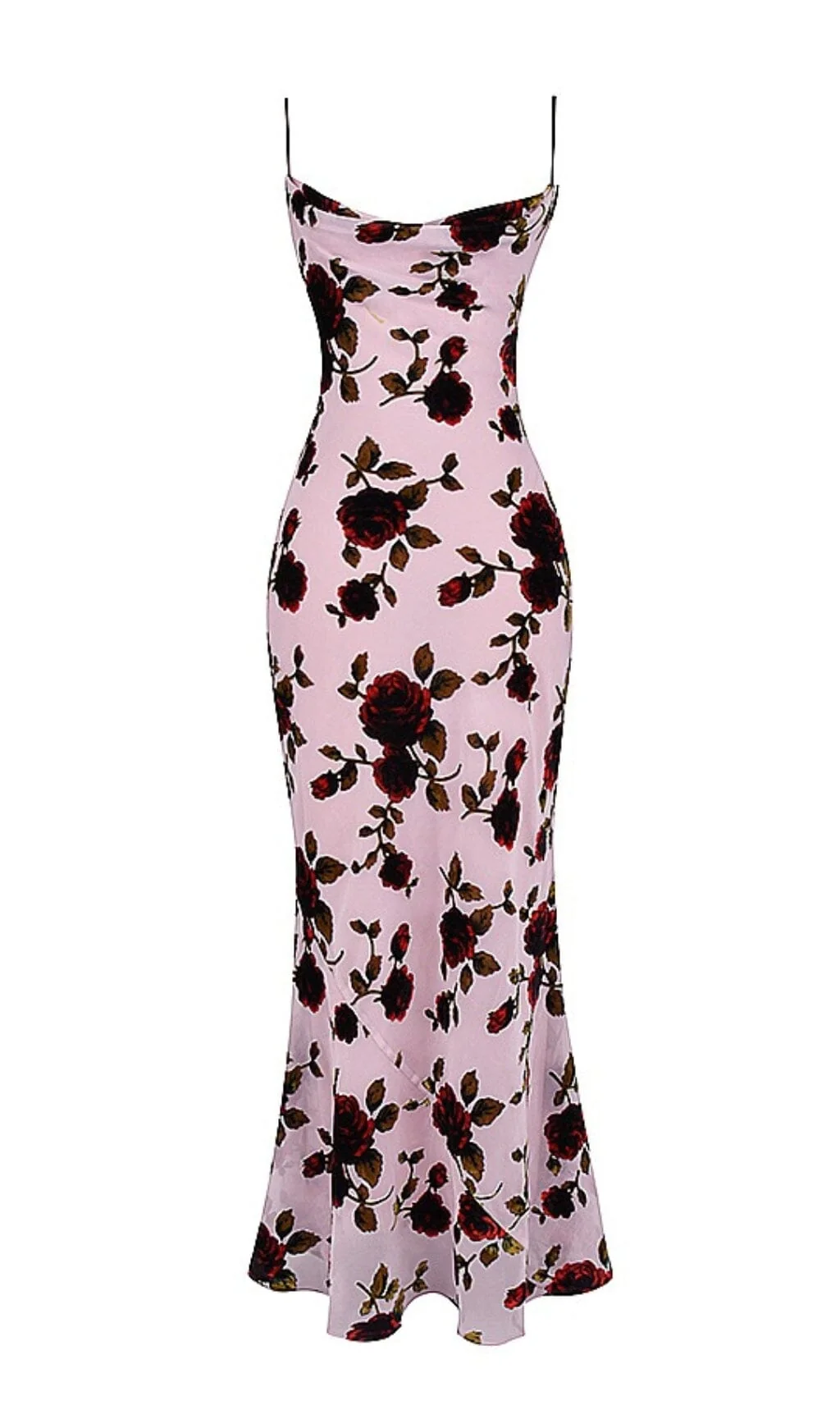 Pink Floral Devore Open Back Maxi Dress