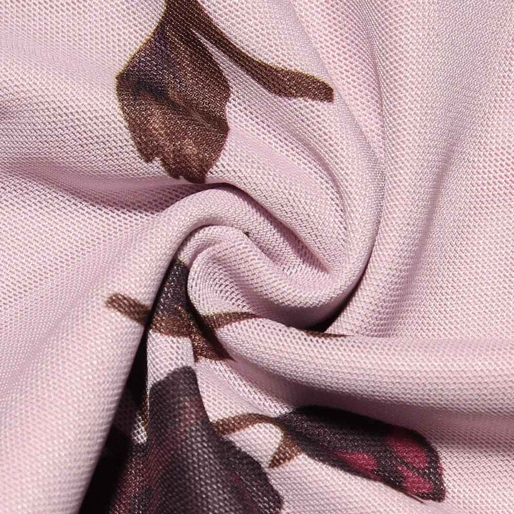 Pink Floral Devore Open Back Maxi Dress