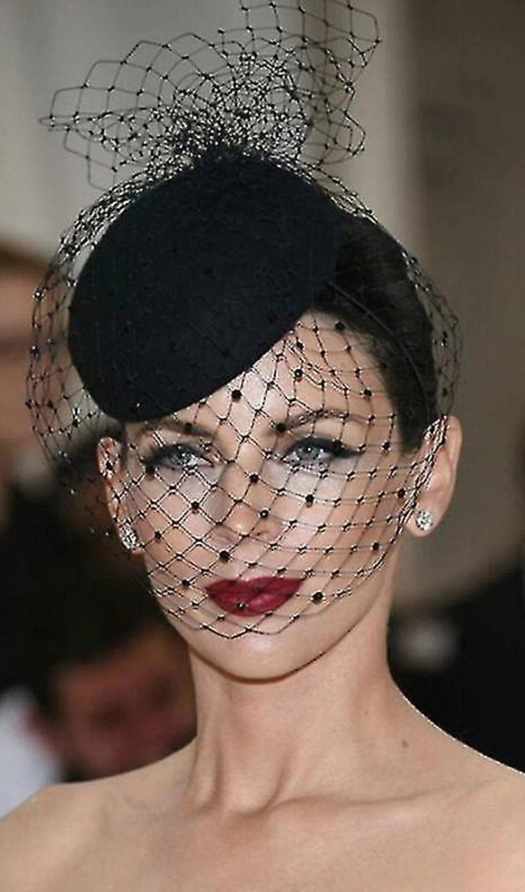 Chic Felt Hat with Mesh Net Veil
