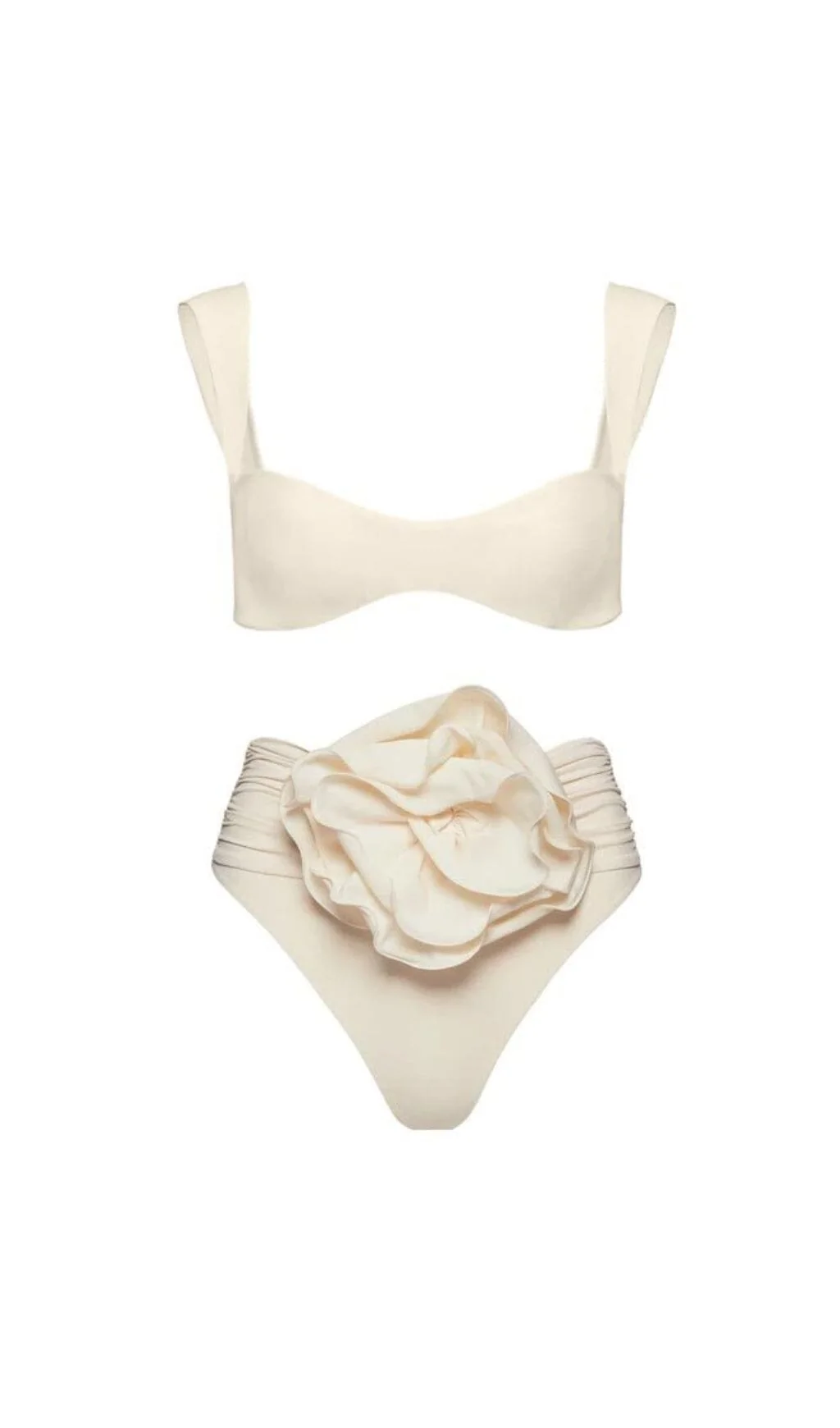 Ivory Rose Embellished Bikini Suit for Beach Goddesses