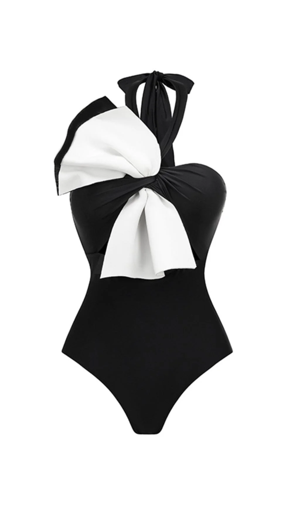 Ruffle Color Block One Piece Swimsuit - Womens Stylish Swimwear